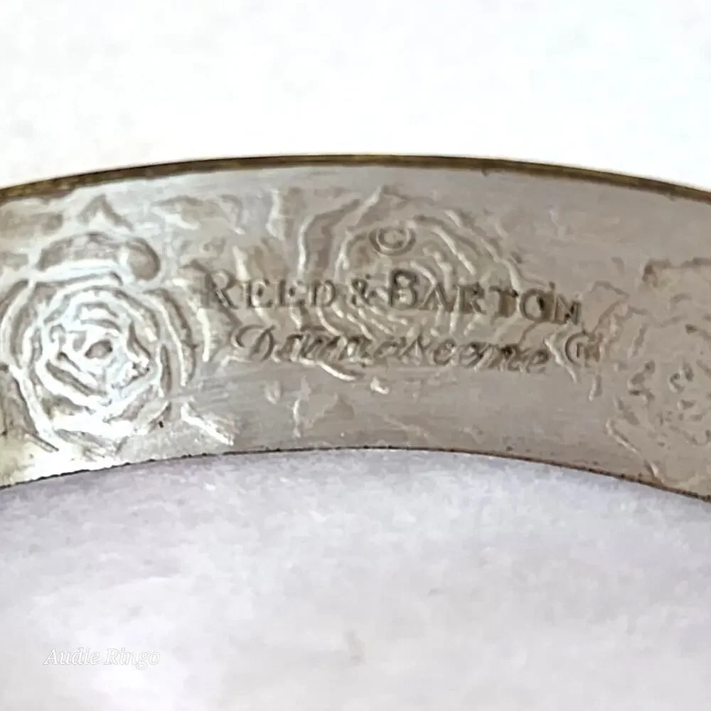 Reed & Barton Damascene Rose Cuff Bracelet Gold Tone Floral Vintage - Picture 4 of 9